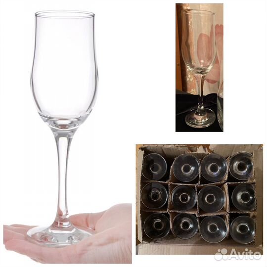 Наборы бокалов для шампанского, стаканы и т.д