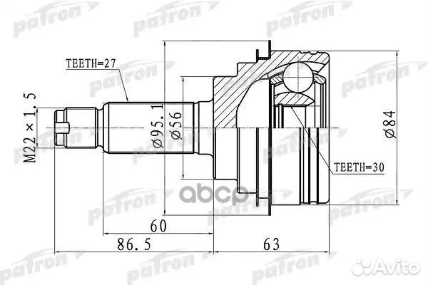 ШРУС наружный 27x56x30 subaru impreza G10 92-02