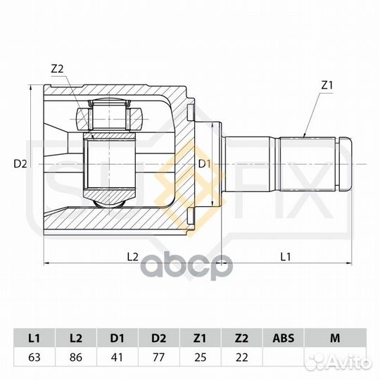 Шрус внутренний перед лев ST1119 sufix