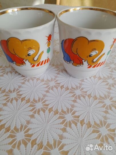 Кружки детские СССР без ручки, 2 шт