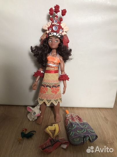 Кукла Моана из мультфильма с аксессуарами