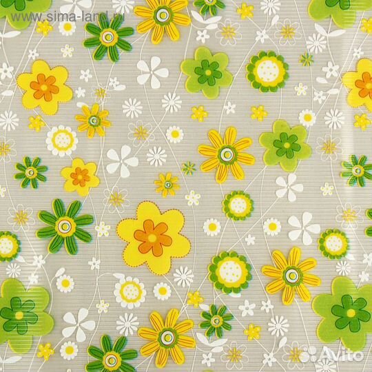 Коврик противоскользящий Доляна «Жёлтые цветы», 45