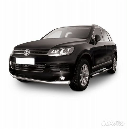 Защита переднего бампера Volkswagen touareg (2010)