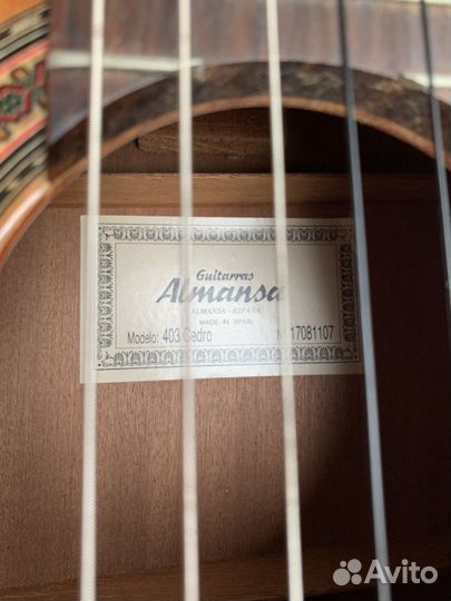 Классическая испанская гитара Almansa 403 Cedro