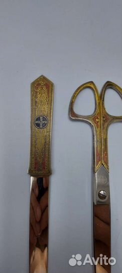 Винтажный набор золинген ножницы и нож для конверт
