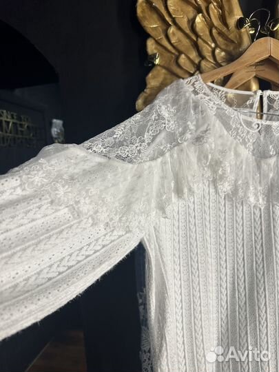 Блузка кофта с французким кружевом 50/60