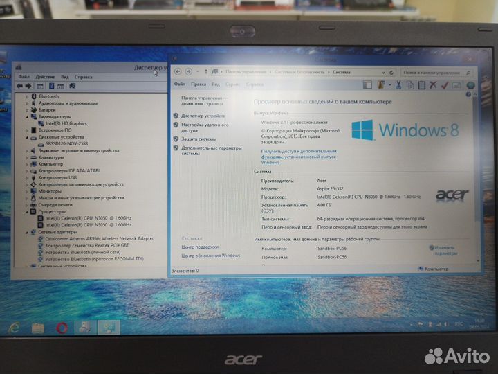 Ноутбук Acer E5-532 N3050 4Gb SSD 120Gb