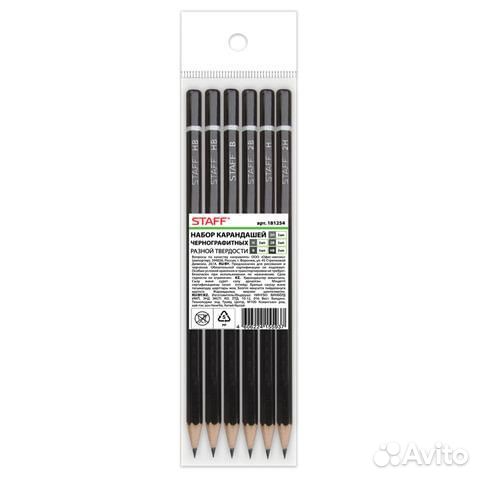 Карандаши чернографитные staff 