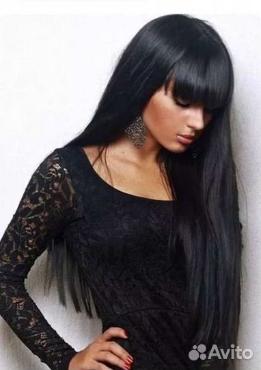 Парик черный прямой. Новый