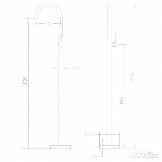 Смеситель для раковины Abber Wasser Kreis AF8141B