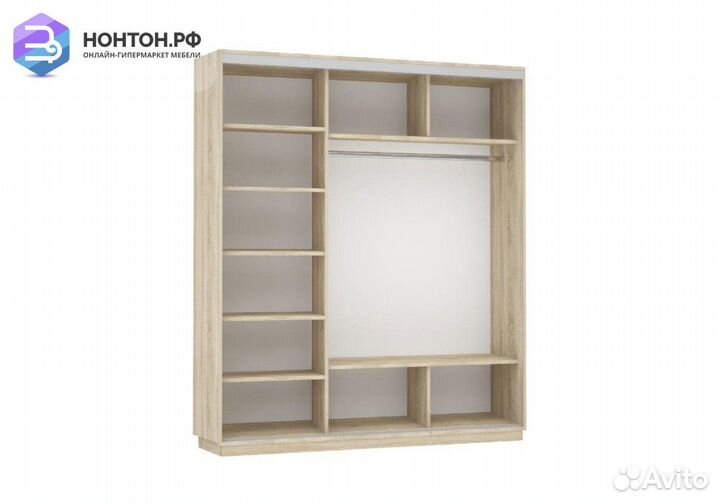 Шкаф-купе Нонтон 3-дверный с двумя зеркалами соном