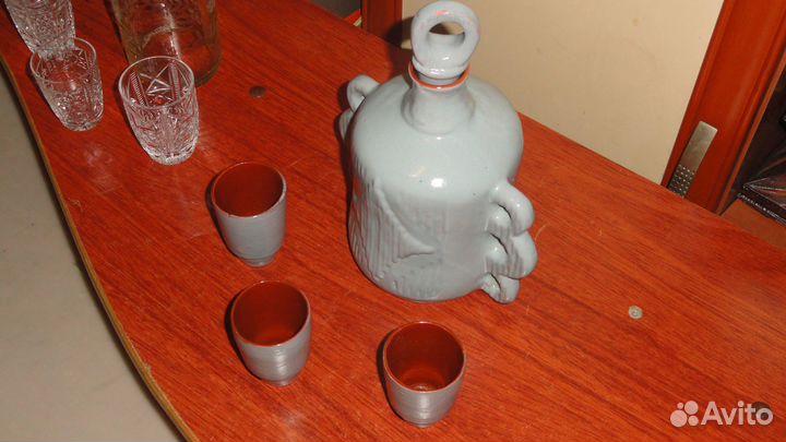 Графин/штоф-ссср стекло/керамика-комплектом