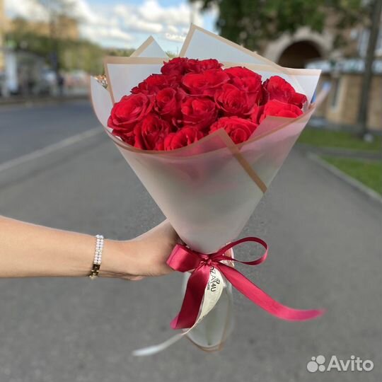 Букет из 15 роз. Все цвета в наличии. +Доставка