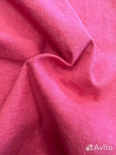 Ткань лен цвет коралловый