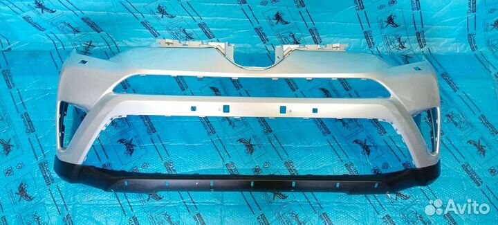 Бампер Рав 4 верхний серебро + нижний черный 15-19