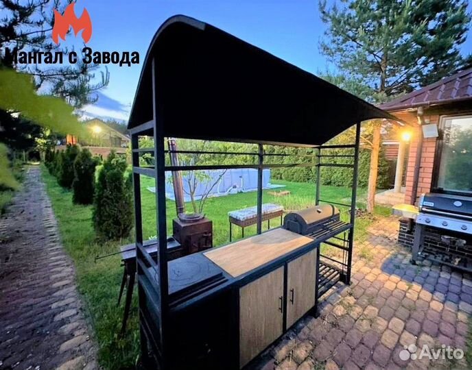 Мангал с крышей