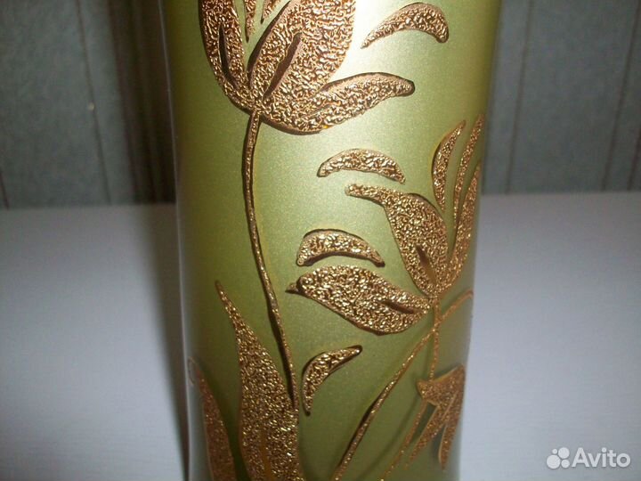Вазы стекло матовое золото, смальта Чехия от