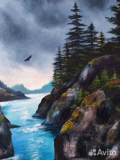 Ущелье. Картина маслом