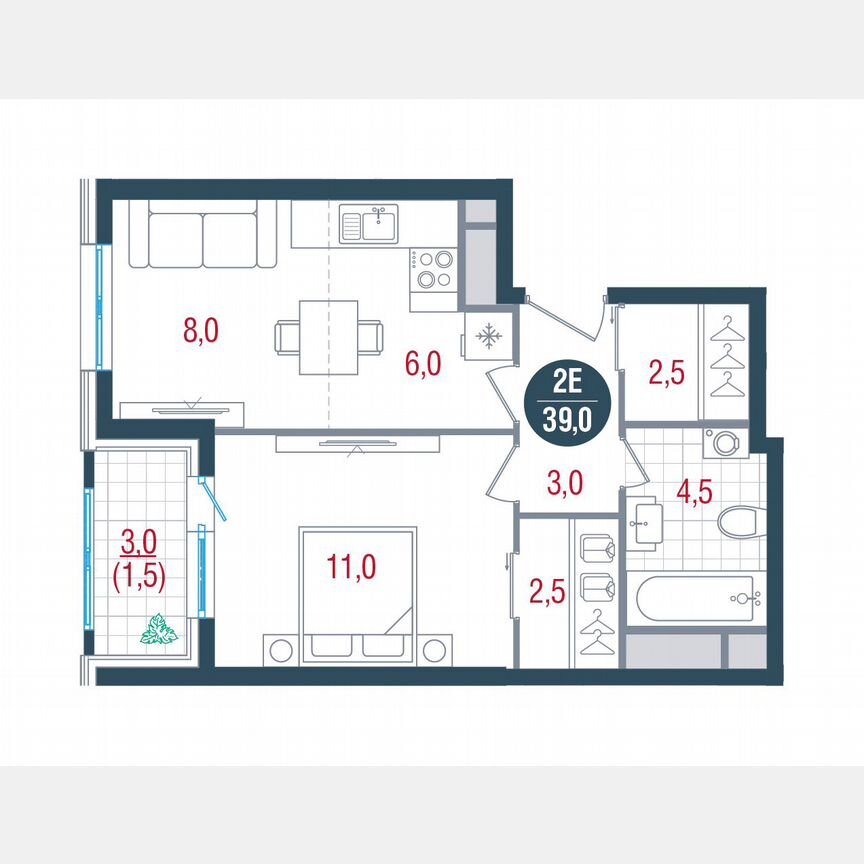 1-к. квартира, 39 м², 23/32 эт.