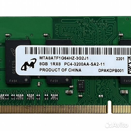 Оперативная память Micron DDR4 3200 мгц 1x8 гб sod