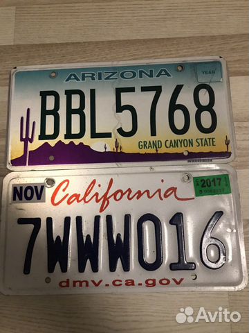 Номер снятый с реальной машины в США