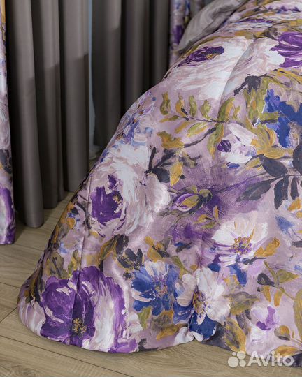 Покрывало рогожка Медина сирень новое