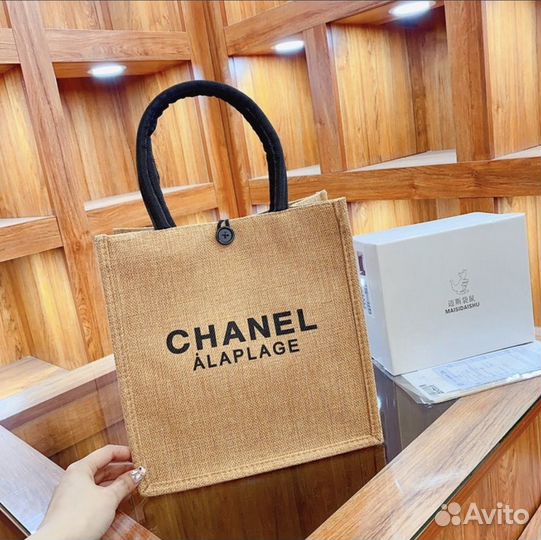 Cумка шоппер chanel пляжная