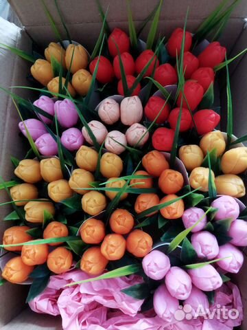 Тюльпаны из мыла