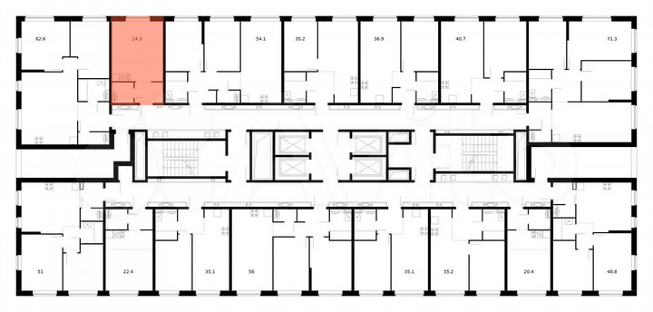 Квартира-студия, 24,3 м², 23/32 эт.