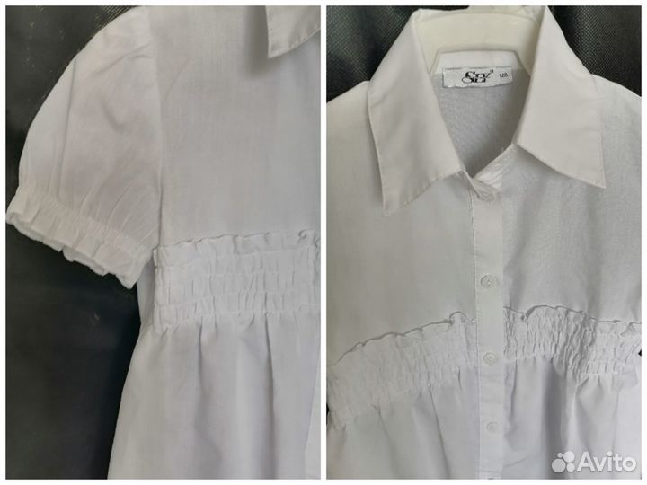 Блузки школьные на девочку, р128, 7-8 лет, пакетом