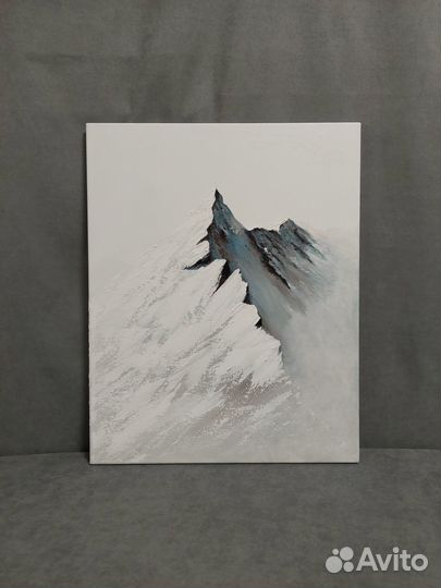 Картина на холсте Снег и камень, ручная работа