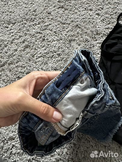 Джинсовые шорты и купальник 104