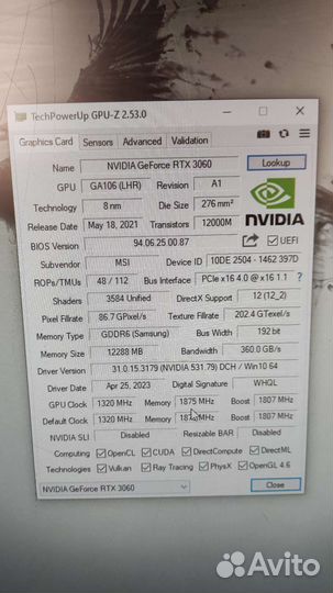 Видеокарта rtx 3060 12 гб