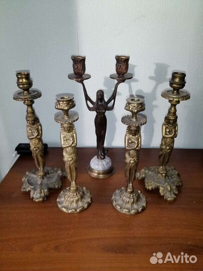 Подсвечники из бронзы. латуни