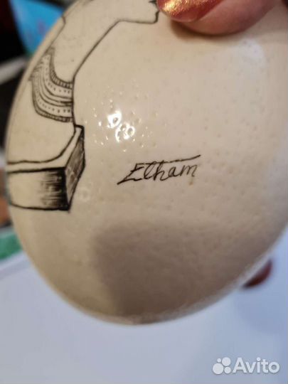 Декор.Яйцо страусинное,ручная роспись