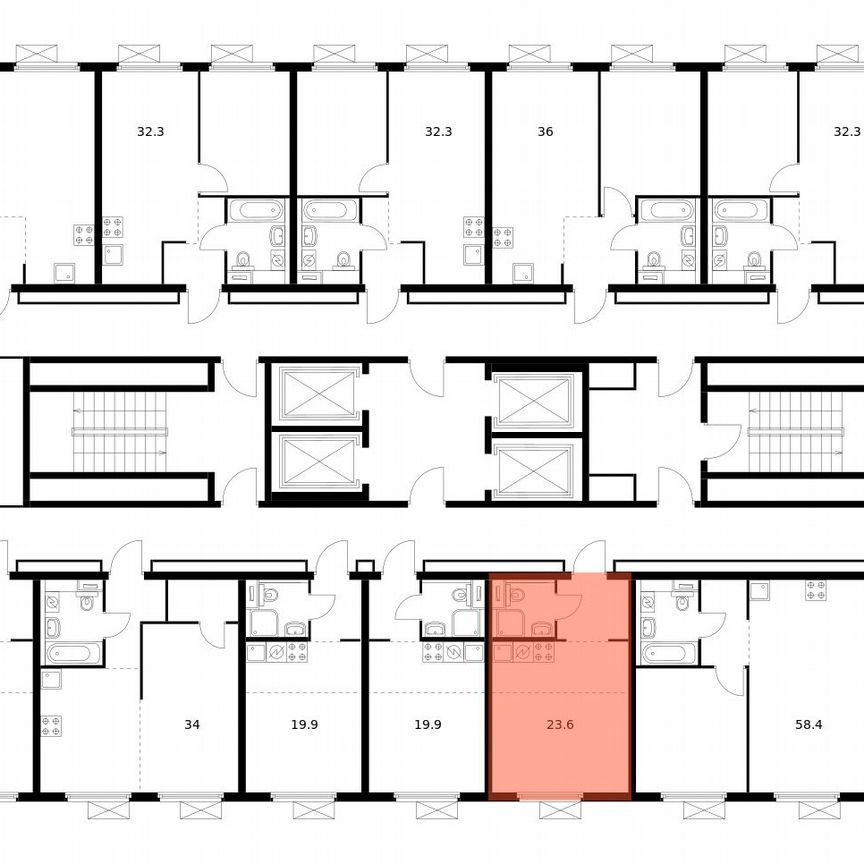 Квартира-студия, 23,6 м², 15/33 эт.