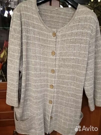 Кардиган. Костромской лен