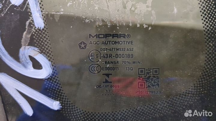 Стекло кузовное боковое Jeep Compass 2017, 2018