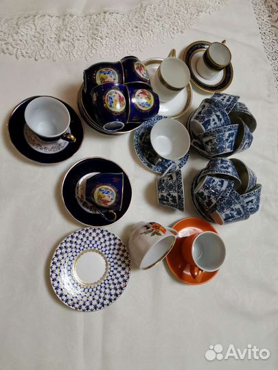 Кофейные пары разные, блюдце