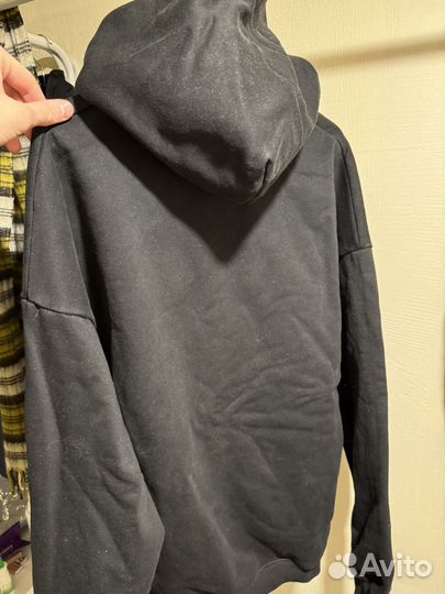 Черное оверсайз худи