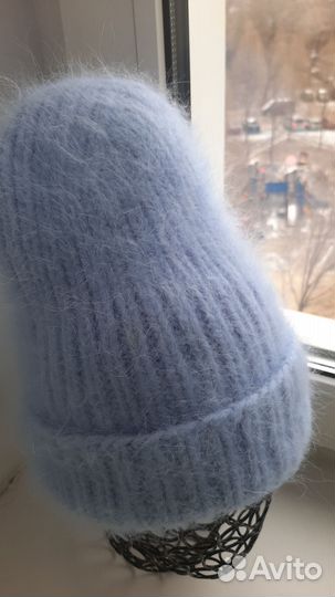 Шапка женская вязаная из пуха норки