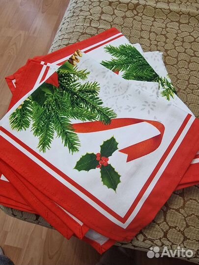 Салфетки текстильные новогодние