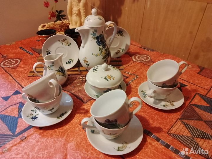 Kahla-Фарфор ГДР. Сервиз кофейный Винтаж