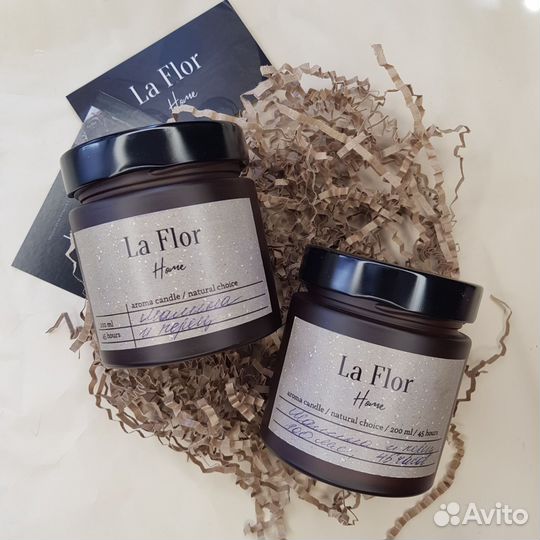 Аромасвеча La Flor/home ручной работы; соевый воск