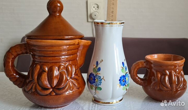 Кувшин, стаканы, ваза, подсвечник, для специй