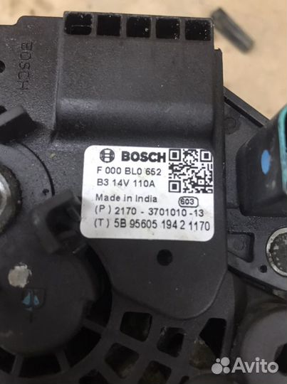 Генератор ваз Bosch 110А ампер калина гранта Приор