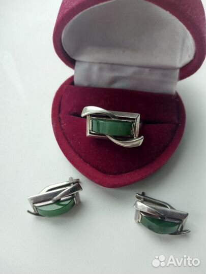 Серьги,кольцо, серебро