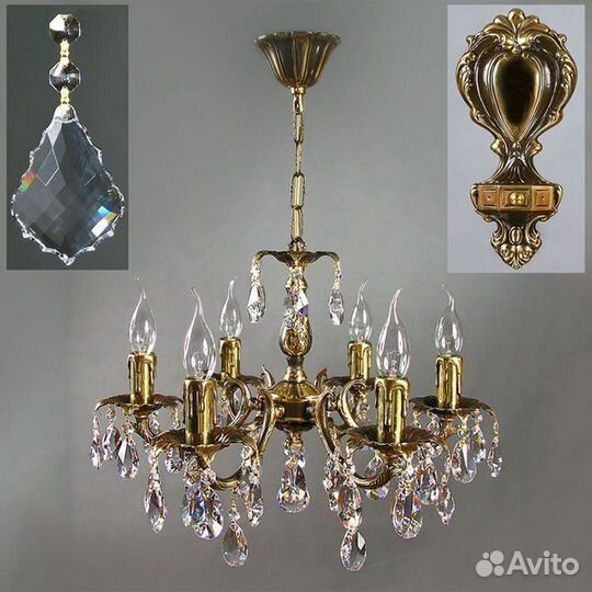 Люстра подвесная кованая, классика, арт-деко