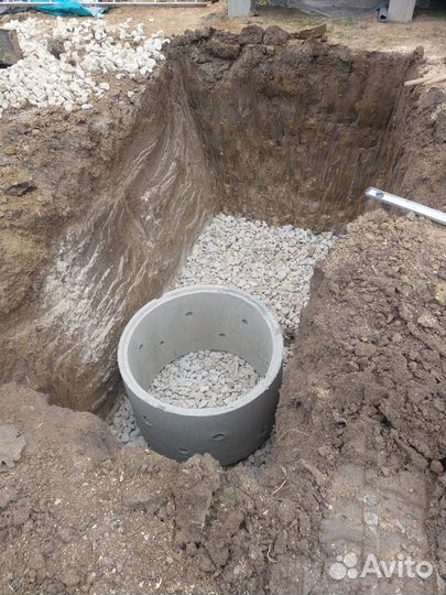 Установка септика из бетонных колец любой сложност