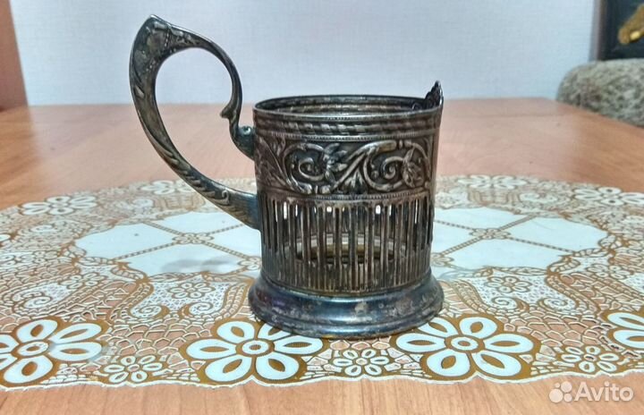 Подстаканник СССР «Спасская башня» мельхиор